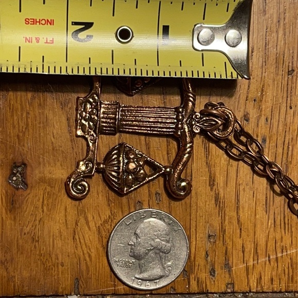 VINTAGE MADE IN MIGUEL AFRICA COPPER PENDANT & NECKLACE - Picture 8 of 9